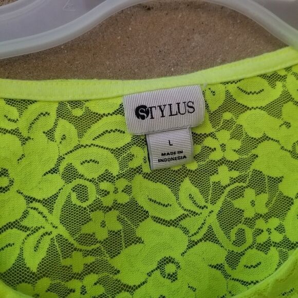 Neon green swim suit coverup. Sz L - Picture 4 of 11